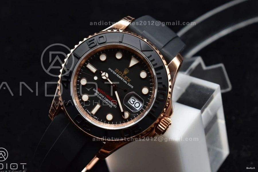 Best Bezel Strap Edition Yacht-Master 116655 VS3135 Rubber VSF on Ceramic 1:1 Oysterflex Black 0302